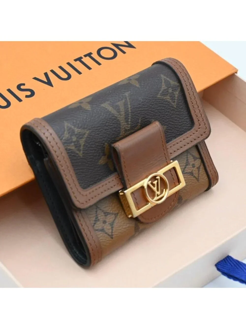 Louis Vuitton Monogram Reverse Dauphine Compact Trifold Wallet